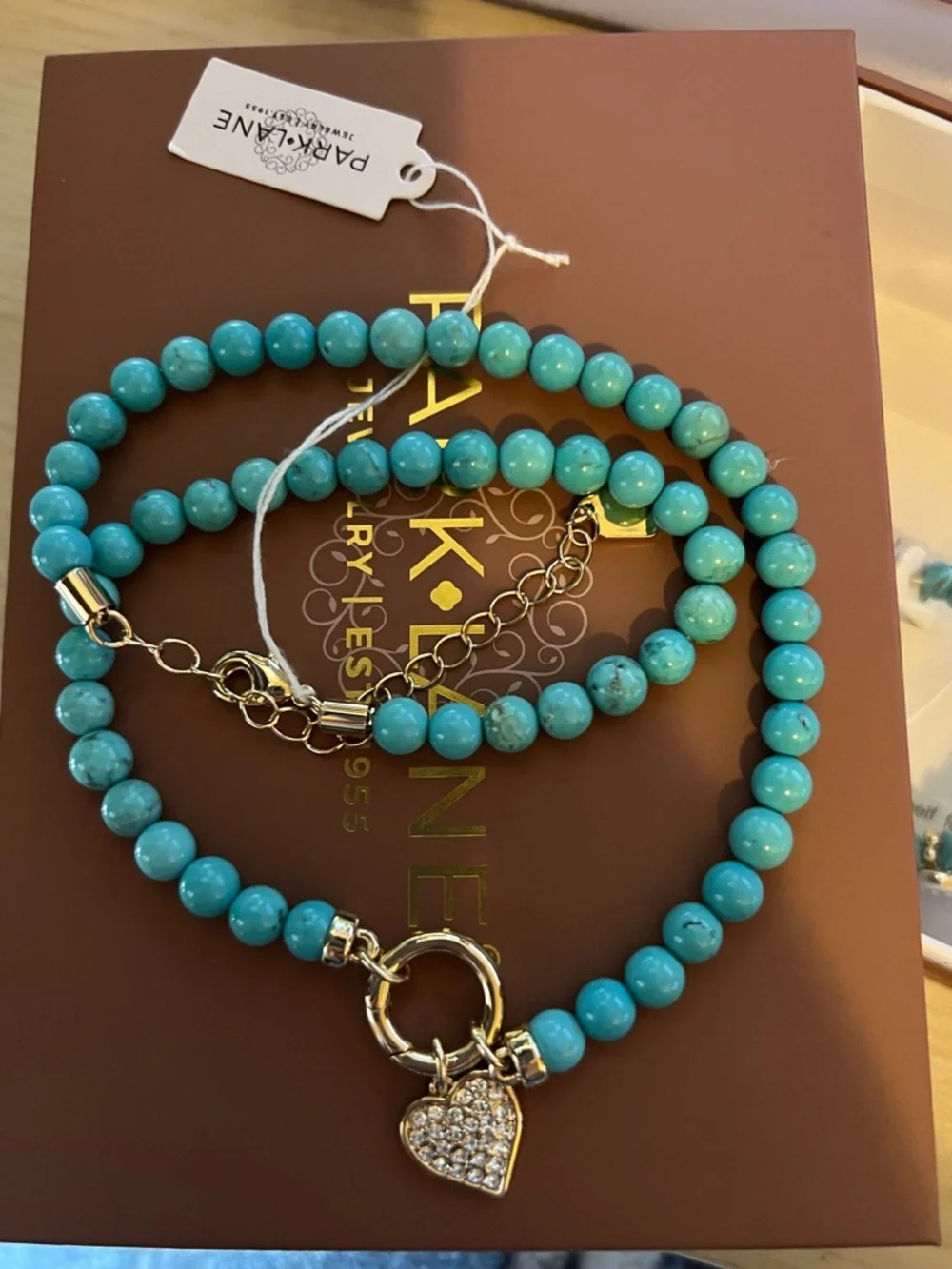 Park Lane SANTORINI Necklace with Gold Pave Heart Charm - Picture 1 of 3
